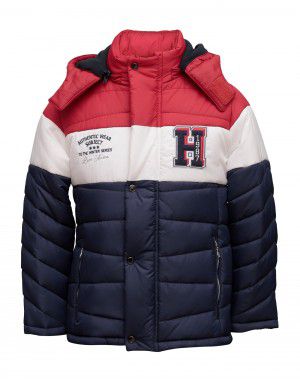 Boys Jacket Red Quilted Sporty